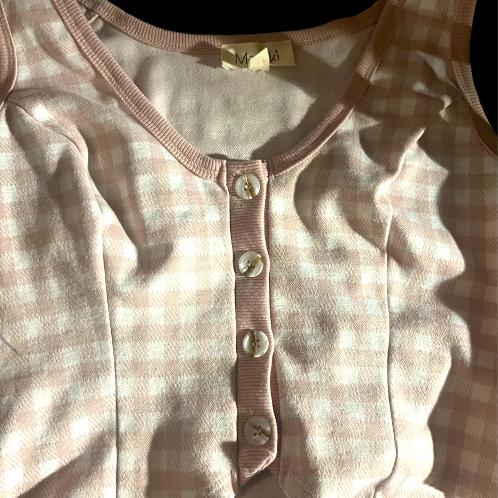 Pink button up blouse